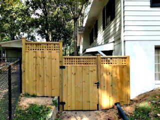 Privacy fence with square lattice top C&C Elite Contractors 1